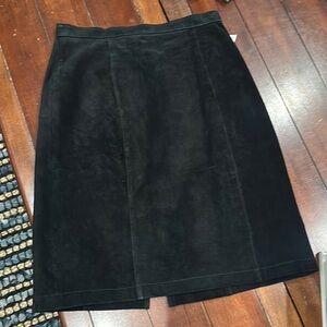 Fox Run Black leather Pencil Skirt Knee-Length Work